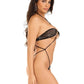 Leg Avenue Rhinestone Wrap Around Bikini Bodysuit - Black - One Size