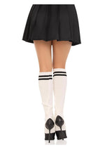 Load image into Gallery viewer, Leg Avenue Ribbed Stirrup Leg Warmers with Athletic Stripe