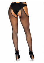 Load image into Gallery viewer, Leg Avenue Scalloped Fishnet Strappy Suspender Hose
