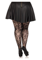 Load image into Gallery viewer, Leg Avenue Seamless Chantilly Floral Lace Tights - 1x-2x