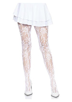 Load image into Gallery viewer, Leg Avenue Seamless Chantilly Floral Lace Tights - Red - One Size