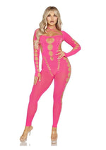 Load image into Gallery viewer, Leg Avenue Seamless Opaque Cut-Out Footless Bodystocking
