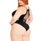 Leg Avenue Seamless Shredded Racer Back Thong Bodysuit - 1x-2x