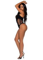 Load image into Gallery viewer, Leg Avenue Seamless Shredded Racer Back Thong Bodysuit
