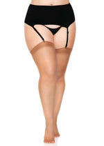 Load image into Gallery viewer, Leg Avenue Sheer Backseam Stockings - Plus - Tan - Queen
