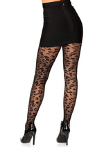 Load image into Gallery viewer, Leg Avenue Sheer Leopard Tights - Animal Print/Black - One Size
