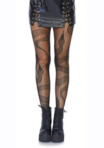 Load image into Gallery viewer, Leg Avenue Snake Net Tights - Black - One Size
