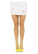 Load image into Gallery viewer, Leg Avenue Spandex Diamond Panty Hose - Neon Yellow - One Size
