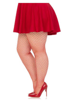 Load image into Gallery viewer, Leg Avenue Spandex Industrial Net Tights - 1x-2x - Red
