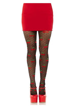 Load image into Gallery viewer, Leg Avenue Spandex Sheer Polka Dot Cherry Tights - Black - One Size
