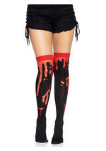 Load image into Gallery viewer, Leg Avenue Splatter Thigh Highs - Red - One Size
