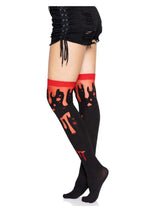Load image into Gallery viewer, Leg Avenue Splatter Thigh Highs - Red - One Size
