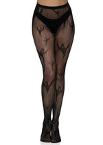 Load image into Gallery viewer, Leg Avenue Spooky Ghost Fishnet Tights - Black - One Size
