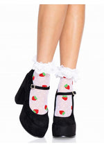Load image into Gallery viewer, Leg Avenue Strawberry Polka Dot Ruffle Top Anklets
