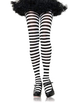 Load image into Gallery viewer, Leg Avenue Striped Tights - Black/White - 3XLarge/4XLarge/Queen
