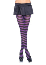Load image into Gallery viewer, Leg Avenue Striped Tights - Black/Purple - Plus Size/Queen
