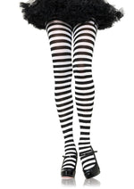 Load image into Gallery viewer, Leg Avenue Striped Tights - Black/White - Plus Size/Queen
