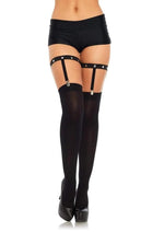 Load image into Gallery viewer, Leg Avenue Studded Elastic Garter Suspender - Black - One Size