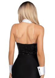 Leg Avenue Tuxedo Kit Includes Bow Tie Collar and Cuffs - Black/White - 2 Piece