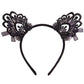 Leg Avenue Venice Lace Cat Ears with Organza Bows - Black - One Size