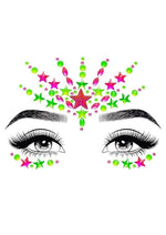 Load image into Gallery viewer, Leg Avenue Vibe Neon Black Light Face Jewels Stickers and Body Glitter (2 Packets - Multicolor
