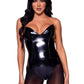 Leg Avenue Vinyl Boned Bodysuit - Black - Large