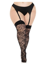 Load image into Gallery viewer, Leg Avenue Wild Rose Net Thigh Highs - 1x-2x
