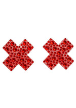 Load image into Gallery viewer, Leg Avenue X Factor Adhesive Nipple Jewel Stickers - Red - One Size
