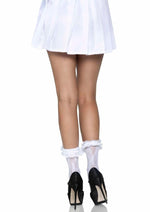 Load image into Gallery viewer, Let Avenue Lace Ruffle Butterfly Net Anklets - White - One Size
