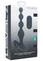 Load image into Gallery viewer, Levelz Beaded Vibrating Silicone Rechargeable Anal Plug with Remote Control - Black