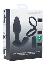 Load image into Gallery viewer, Levelz Dual Vibrating Rechargeable Silicone Prostate Stimulator with Rotating Beads Cock and Balls Rings with Remote Control - Black