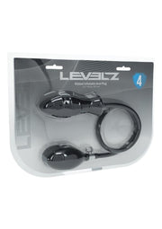 Levelz Ribbed Inflatable Silicone Anal Plug - Black