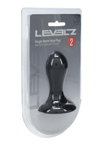 Load image into Gallery viewer, Levelz Single Rattle Liquid Silicone Anal Plug - Black - Small
