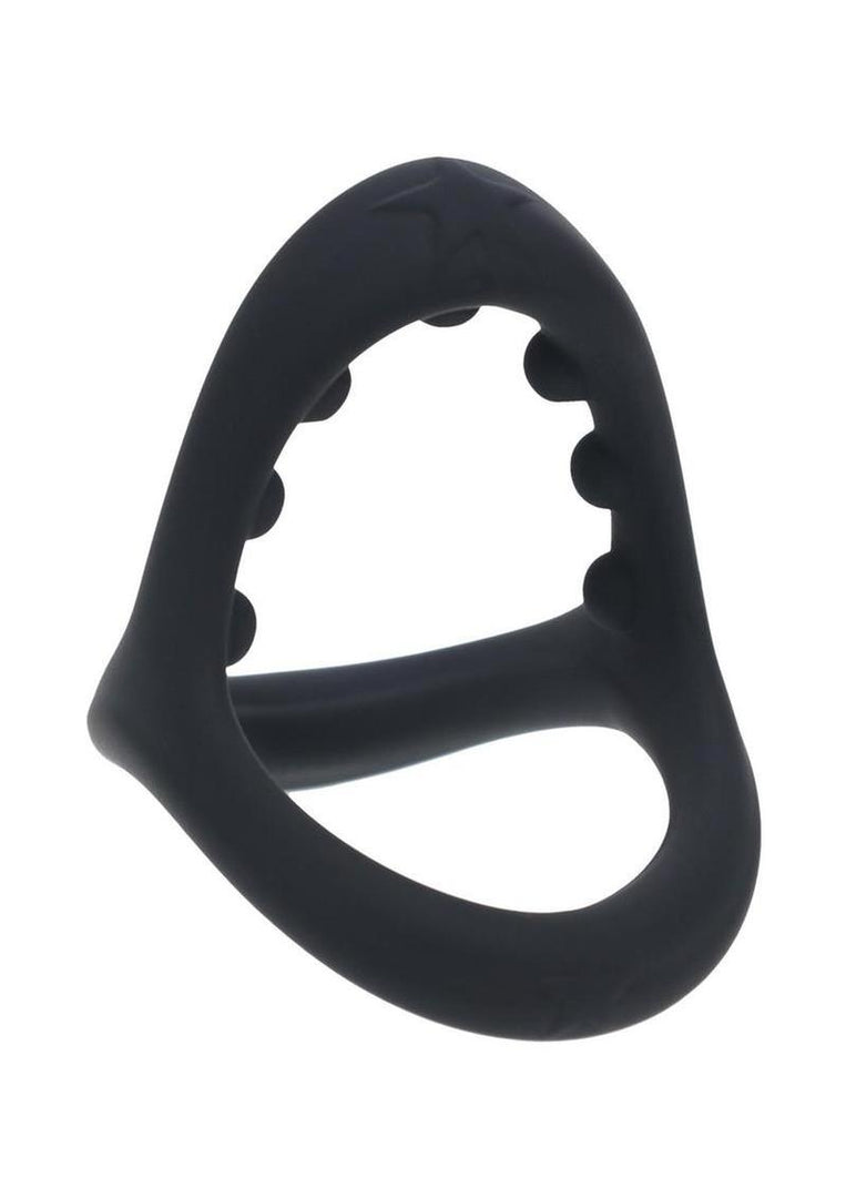 Levelz Soft Bead Grip Silicone Cock and Ball Ring - Black