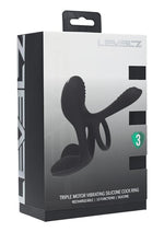 Load image into Gallery viewer, Levelz Triple Motor Vibrating Silicone Rechargeable Cock Ring - Black
