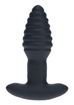 Load image into Gallery viewer, Levelz Vibrating and Rotating Ribbed Silicone Rechargeable Anal Plug with Remote Control - Black