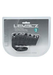 Levelz Vibrating Ribbed Silicone Cock Sleeve and Ball Ring - Black