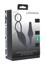 Load image into Gallery viewer, Levelz Vibrating Silicone Rechargeable Prostate Stimulator with Cock and Ball Ring - Black
