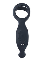 Load image into Gallery viewer, Levelz Vibrating Silicone Rechargeable Prostate Stimulator with Tri O Cock Ring - Black
