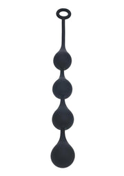 Levelz Waterdrop Silicone Anal Balls - Black - Large - 40mm
