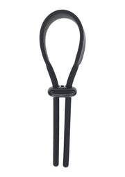 Levelz Wide Adjustable Silicone Lasso Cock Ring - Black - 5mm