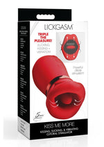Load image into Gallery viewer, Lickgasm Kiss Me More Kissing, Sucking and Vibrating Rechargeable Silicone Clitoral Vibrator - Red
