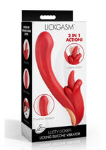 Load image into Gallery viewer, Lickgasm Lusty Licker Licking Rechargeable Silicone Vibrator - Red
