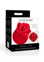 Load image into Gallery viewer, Lickgasm Sweet Kiss Kissing and Vibrating Rechargeable Silicone Clitoral Stimulator - Red