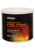 Load image into Gallery viewer, LifeStyles Assorted Colors 40 Premium Lubricated Latex Condoms - Assorted Colors - Bowl
