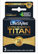 Load image into Gallery viewer, LifeStyles Condom Ultra Sensitive Titan 3 Pack - Extra - Large