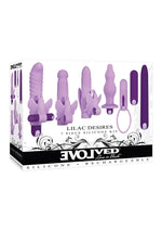 Load image into Gallery viewer, Lilac Desires Silicone Rechargeable Butterfly Kit - Purple - 7 Piece Kit
