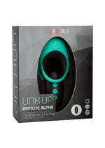 Load image into Gallery viewer, Link Up Remote Alpha Rechargeable Silicone Dual Stimulating Cock Ring with Remote Control - Black/Green
