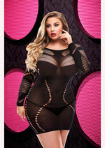 Load image into Gallery viewer, Long Sleeve Mini Dress - Black - Queen