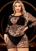 Load image into Gallery viewer, Long Sleeve Mini Dress - Black - Queen
